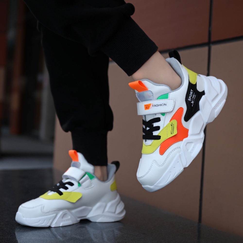 Autumn and Winter New Children's Sports Shoes Waterproof Leather Trend Shoes